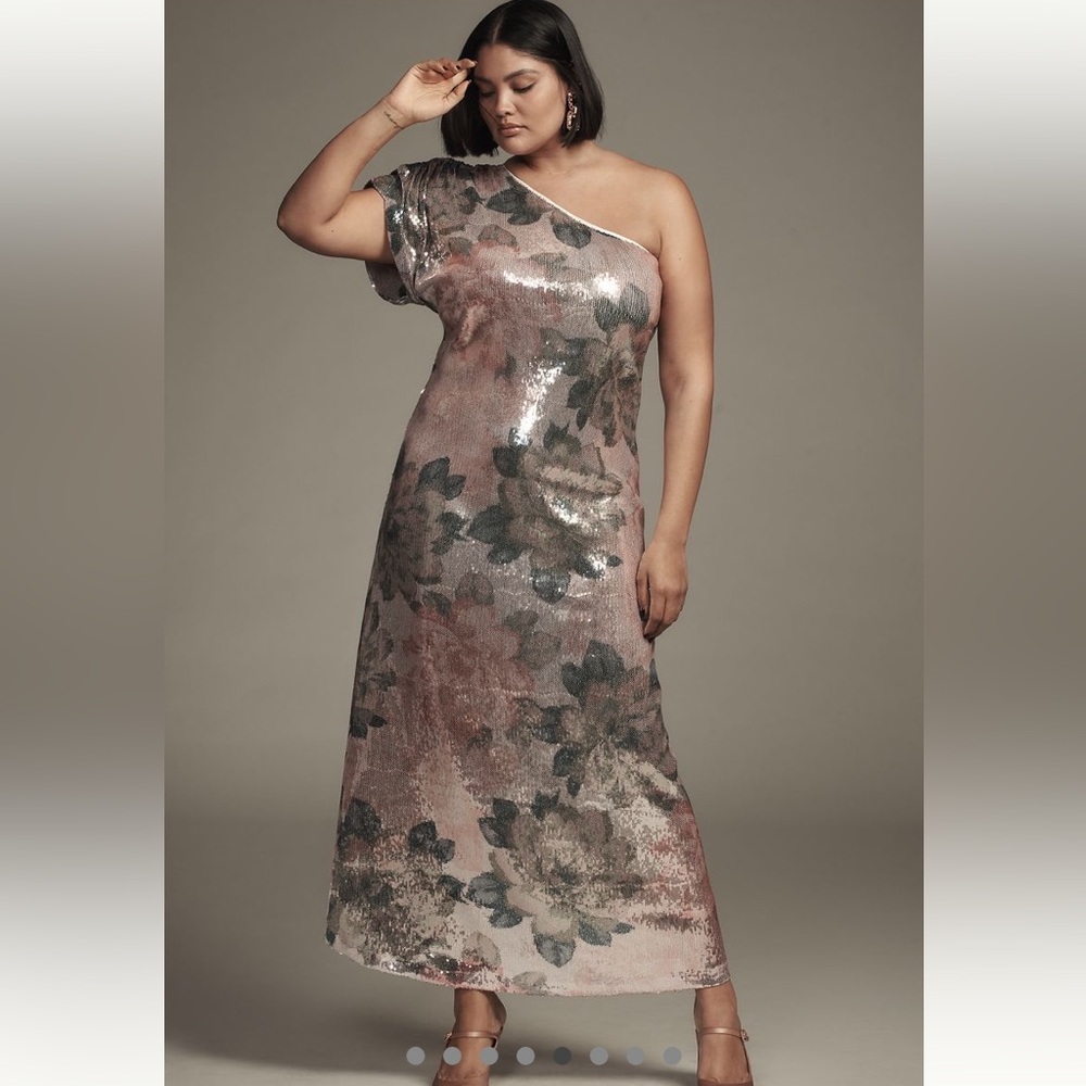 NWT Porridge for Anthropologie Sequin Floral Gown. Size: 1X, 2X (EUC), 3X